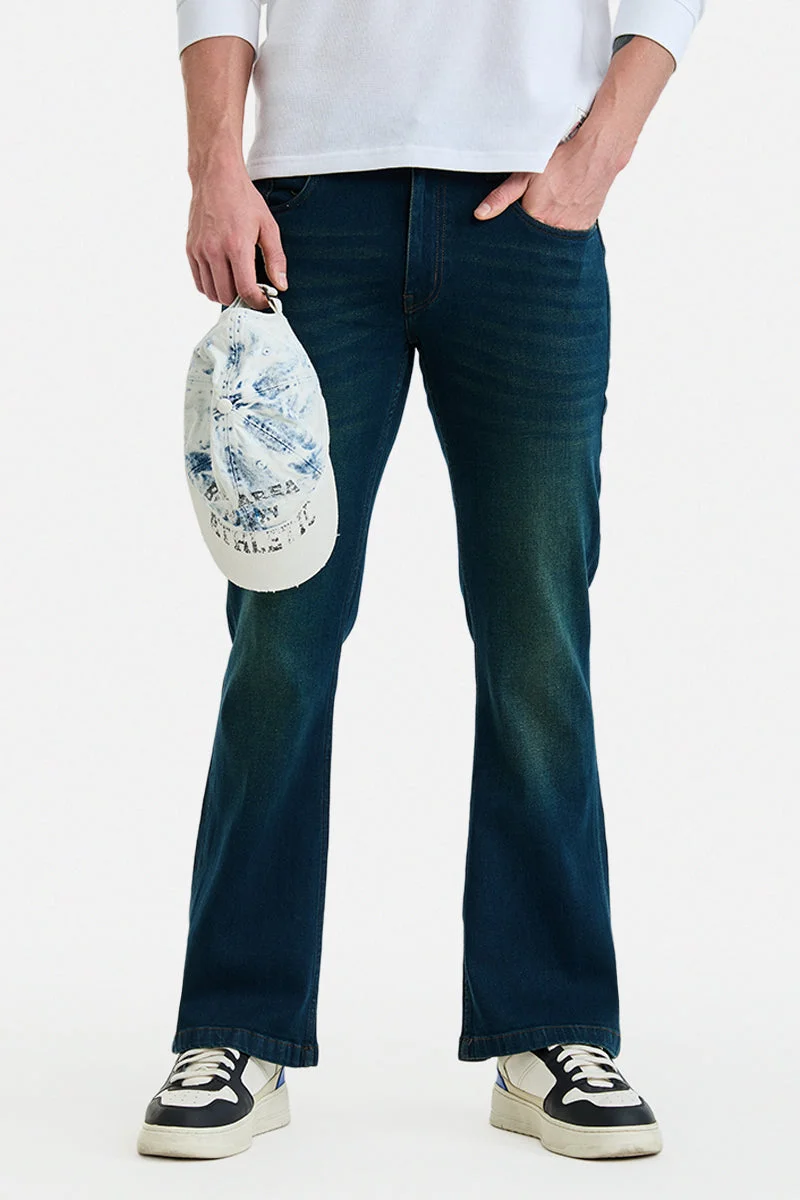 سنيتش Stretch Bootcut Washed Jeans